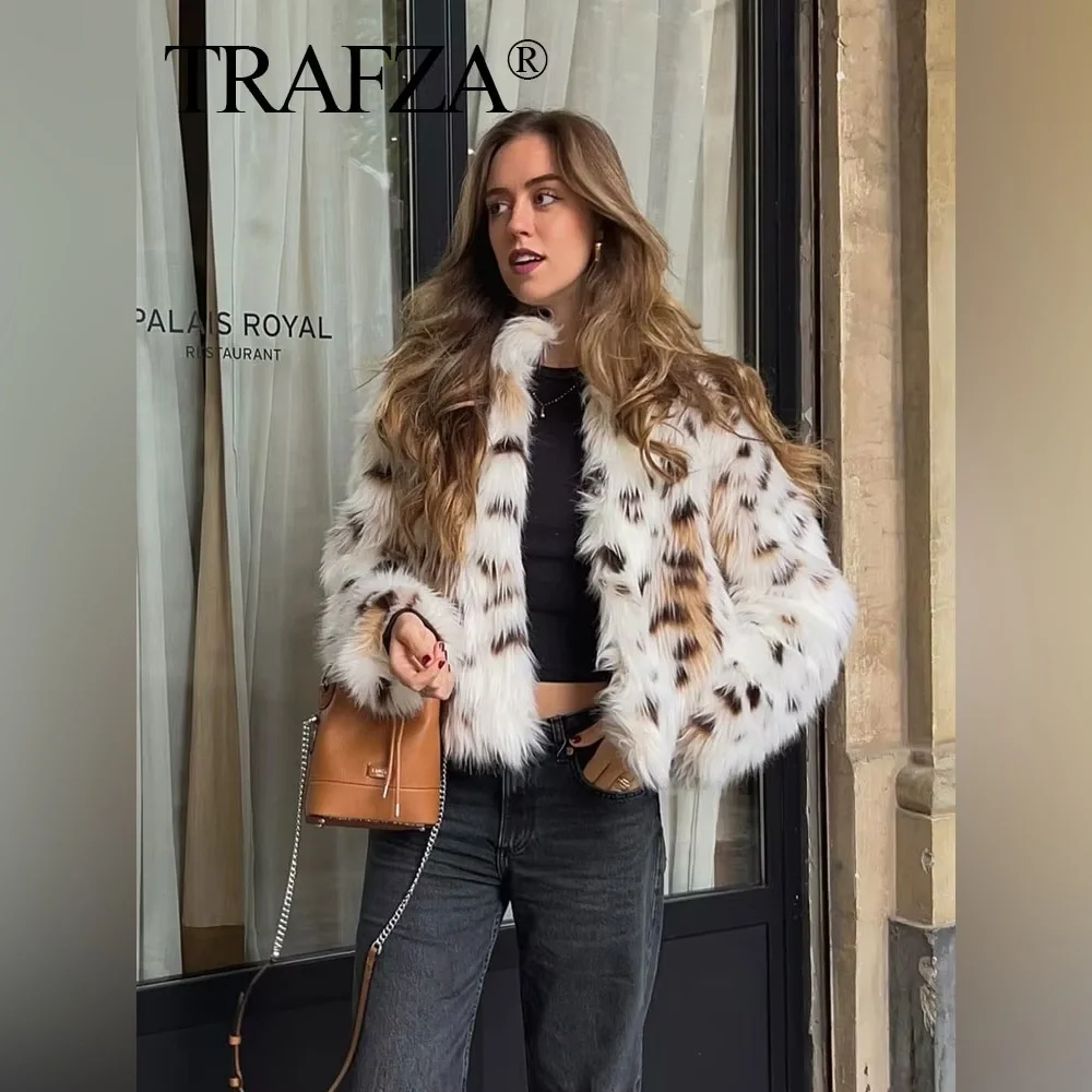Zara White and Brown Faux Fur Jacket - Picture 3 of 13